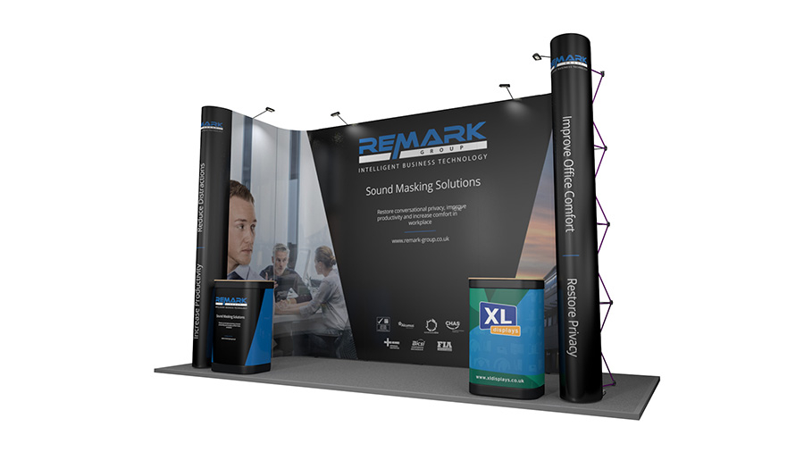 U-Shaped Linked Pop Up Exhibition Stand - Designed to Fit a 5m x 2m Exhibition Stand Space